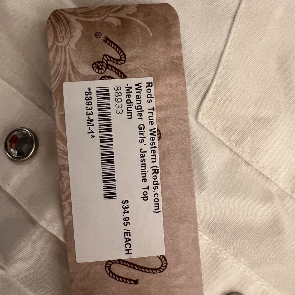Girls wrangler jasmine shirt size medium white - Picture 2 of 3